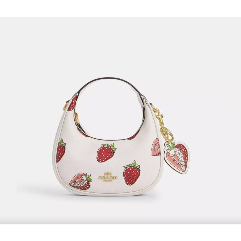 COACH NWT Strawberry Bag Charm Keychain, Leather Keychain - Picture 4 of 7